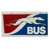 Double-Sided Metal Greyhound Bus Sign, 48in x 24in