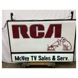 73-Inch by 48-Inch Double-Sided Light-Up Lexan RCA Sign with Embossed Design