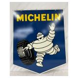 Michelin Double-Sided Metal Sign, 27in x 32in, Featuring a Misprint on Back