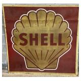 Vintage 61×59-Inch Shell Metal Advertising Sign