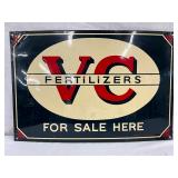 18in x 12in VC Fertilizers Metal Advertising Sign by A-M Sign Co