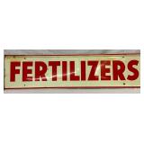 48x12in Self-Framed Metal Fertilizers Sign by A-M Sign Co.