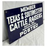 Texas & Southwestern Cattle Raisers Association SSP Sign, 20×10 Inches