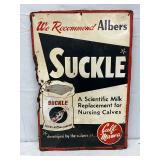 Metal Albers Suckle Calf Milk Sign, 24in x 36in