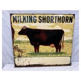 ‘Milking Shorthorn’ DS metal w/cow Graphic, 48×42 Inches