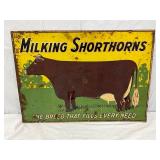 Milking Shorthorns Metal Sign, 28 x 22 Inches