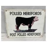Polled Herefords DS Aluminum Sign, 23 1/2 x 18 In. 