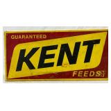 Kent Feeds Emb. Metal Sign with Wooden Frame, 47x23in