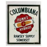 Funk’s Hybrids Metal Advertising Sign with Wooden Frame, 40×48 Inche