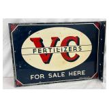 1950, VC Fertilizers Metal Flange Sign, 20in x 14in