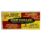 Emb. Farm Tools Self Framed Metal Sign, 36in by 16in
