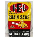 16x25in DSP I.E.L. Pioneer Chain Saws Flange Sign