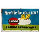 60x36 Amoco ‘New Life For Your Car!’ Spring Lubricants Advertising Banner