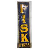 Early Porc. Fisk Tires Advertising Sign, 24×96in. 