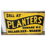 61×38 Planters Metal Sign, Mebane, North Carolina, with Wooden Frame