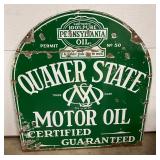 DSP Quaker State Motor Oil Metal Advertising Sign, 26 1/2 x 29 