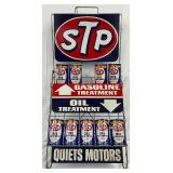 STP Emb. Metal Display Rack with Original Oil Treatment Cans, 17 in x 34 in