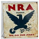 NRA Member SS Metal Sign, 16in. 