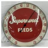 Supersweet Feeds 12in Glass-Faced Metal Thermometer