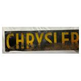 Early SS Metal Chrysler Sign, 60in x 16in