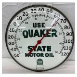 12-Inch Quaker State Motor Oil Thermometer with Tombstone Sidewalk Sign Graphic