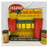 Metal Inland Green Top Tube Repairs Display with Product Containers