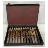 12 Gulf Oil Glass Testers in Original Case