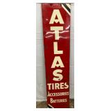 Atlas Tires Vertical Metal Advertising Sign, 16 in x 70 in