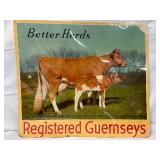 Guernsey Easel-Back CB with ‘Better Herds’ Design, Measures 32x28 inches 