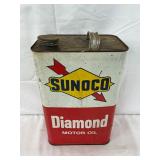 Sunoco Diamond Motor Oil Tin Can, 10 Quarts