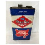 Penn-Rad Motor Oil Tin Can, 5 Quarts, Guaranteed 100% Pure Pennsylvania Oil