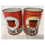 1-Quart Phillips 66 Motor Oil Cans with Original Branding