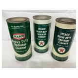 Three Texaco 18 oz Heavy Duty Radiator Cleaner Cans