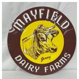 18-Inch Metal Embossed Mayfield Dairy Farms Sign with Cow Design
