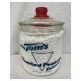 7 1/2×10 Inch Tom’s Toasted Peanuts Jar with Red Lid