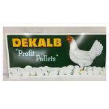 Dekalb ‘Profit Pullets’ 28×12 1/2 Inch Metal Advertising Sign