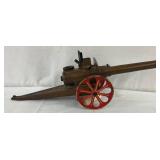 Cast Metal Toy Cannon with Red Spoked Wheels, 17×6 Inches
