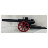 24×7 Inch Cast Metal Cannon Ball Toy with Red Wheels