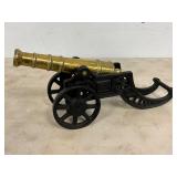 Brass and Cast Iron Decorative Cannon Model, 6in x 18in