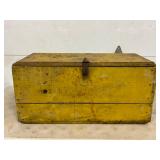 Early Wooden Tool Chest with Bassick Mfg. Co. Stencil, 29in by 12in