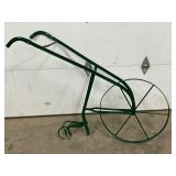 Early Restored Hand Plow with Green Painted Finish, 48in x 36in
