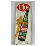 Embossed ‘Like’ Soda Advertising Sign by Stout Sign Co., 17×47 in.