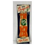 Embossed Green Spot Orange-Ade Advertising Sign, 12 x 36 Inches