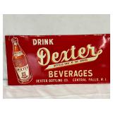 Dexter Beverages Embossed Metal Advertising Sign, 19 x 9 Inches