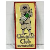 Embossed Clicquot Club Beverages Metal Sign, 9in x 20in