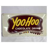 Embossed Metal Yoo-Hoo Chocolate Drink Advertising Sign, 20in x 10in
