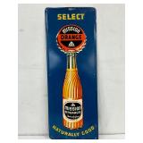 Mission Beverages Embossed Tin Advertising Sign, 10 x 26 in