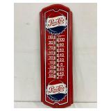 Pepsi-Cola Metal Convex Thermometer, 8 x 27 Inches