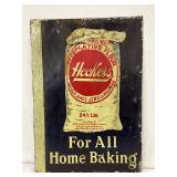 Early Metal Advertising Sign for Hecker’s Flour, 14×20 Inches