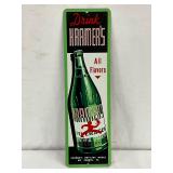 Metal Advertising Sign ‘Drink Kramer’s – All Flavors,’ 4×12 Inches